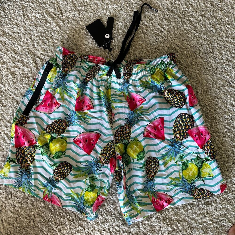 YoungLA  Mens lightweight lined shorts,  Fun Print, Lightweight, NWT